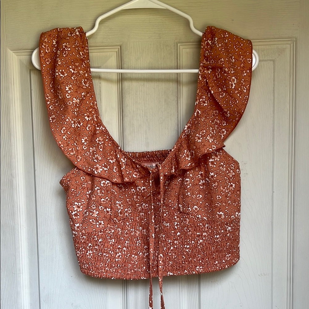 Floral Rust Crop Top